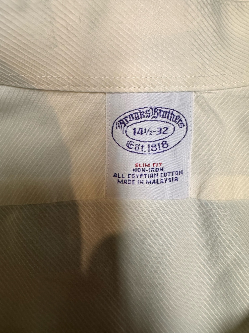 Brooks Brothers Slim Fit Cream Twill Dress Shirt